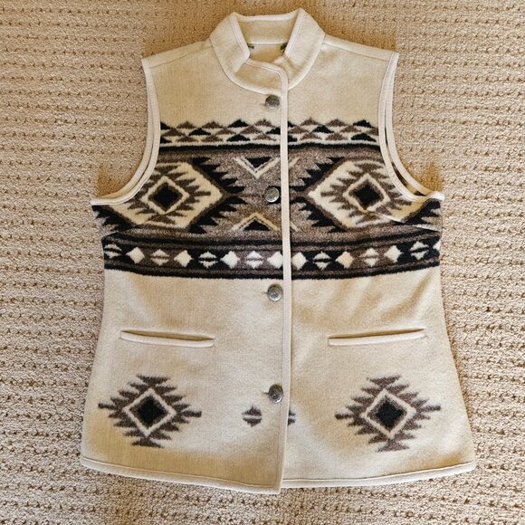 Orvis Southwestern Aztec Print Fleece Vest-Med Size - Picture 3 of 10